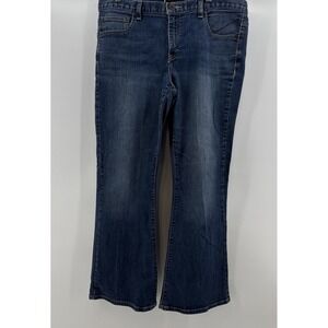 Calvin‎ Klein Jeans Womens 14 Denim Bootcut Embroidered Cotton Blend